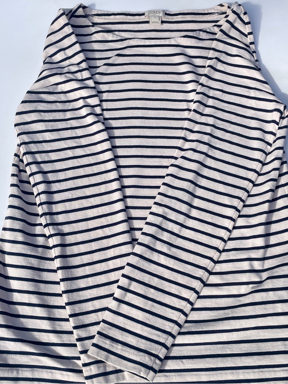 J. Crew striped boat neck featherweight sweater